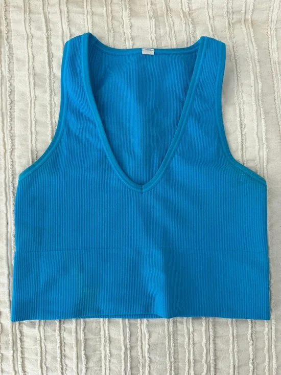 Athleta Blue Crop Tank Top - Picture 2 of 3